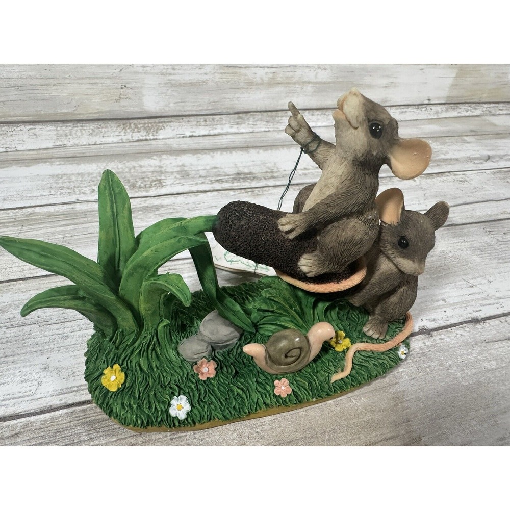 Fitz & Floyd Charming Tails "Cattail Catapult" Figurine Silvestri Dean Griff